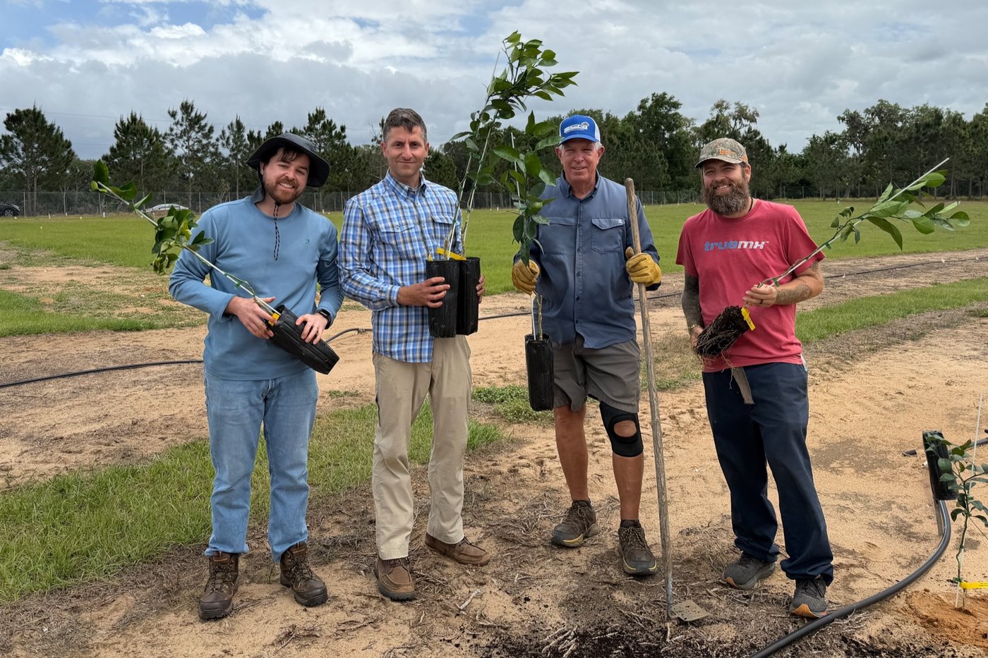 The Soilcea team in a Florida citrus grove.
